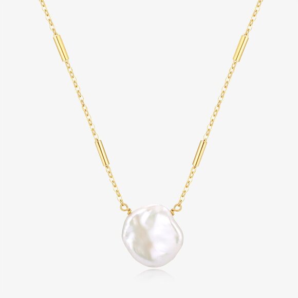 Big Patel Pearl Elegant Gold and Silver Chain Necklaces - Picture 3 of 7